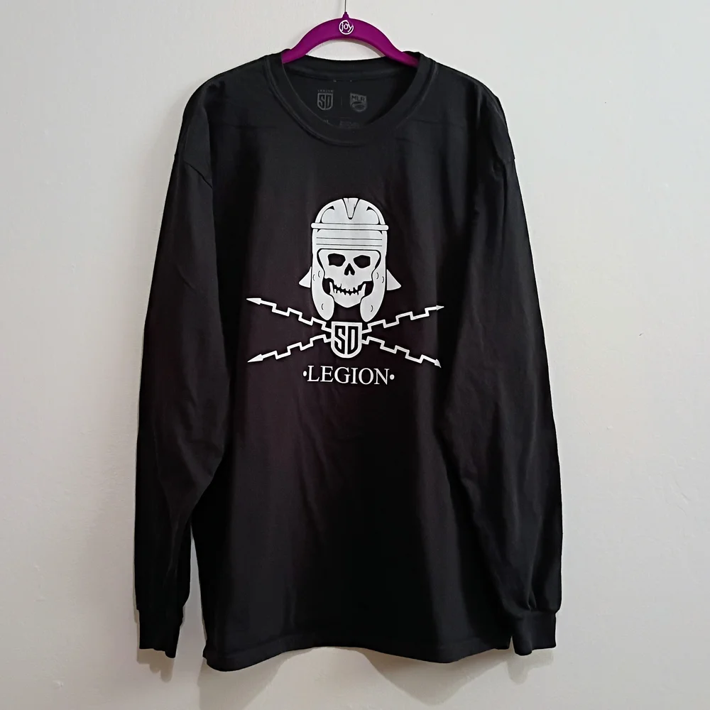 San Diego Legion Rugby Long Sleeve Black Cotton Shirt - Picture 1 of 5